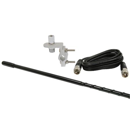 Truckspec 3' Mirror Mount Fiberglass CB Antenna Kit, Black TS-83B